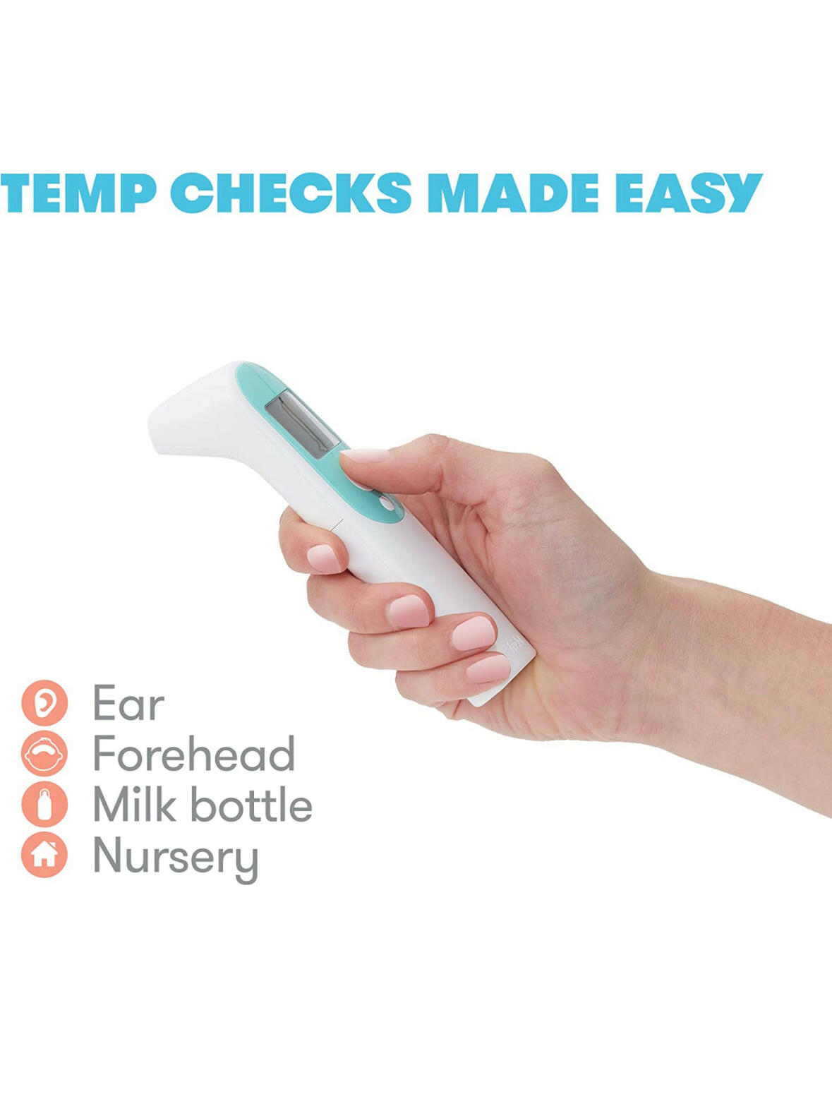 Frida Baby Infrared Thermometer 3-in-1 Ear, Forehead + Touchless for Babies, Toddlers, Adults, and Bottle Temperatures,Digital.