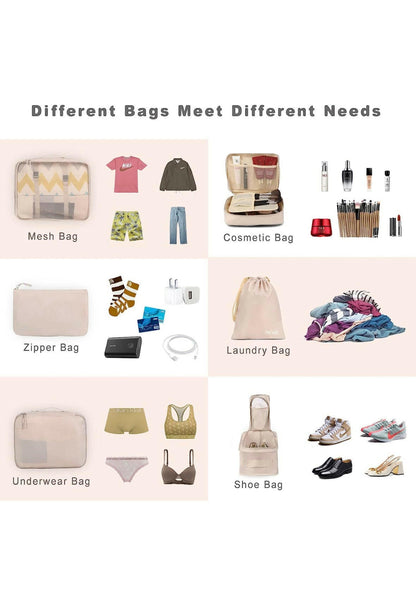 BAGAIL 8 Set Packing Cubes Luggage Packing Organizers for Travel Accessories.