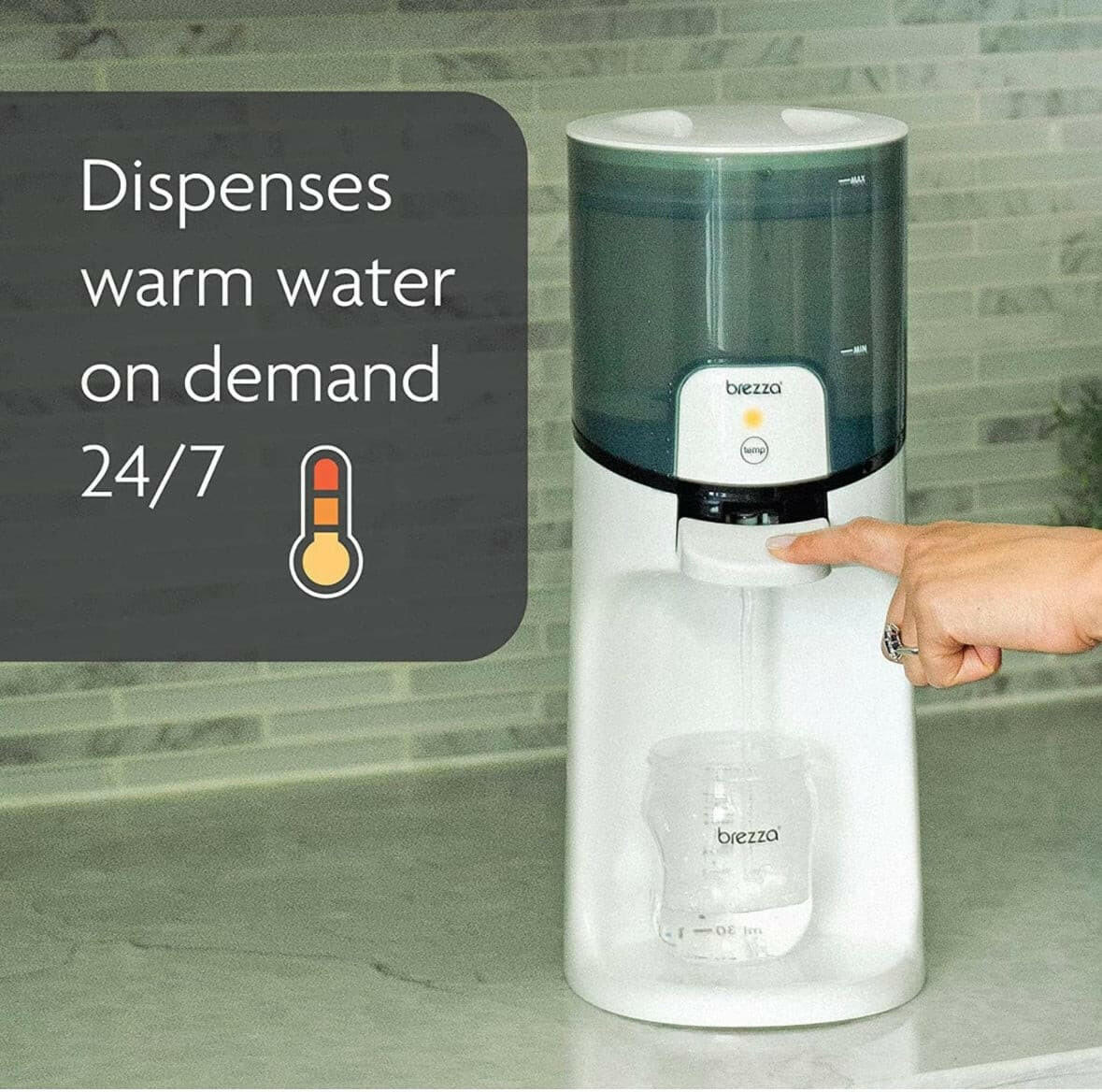 Baby Brezza Instant Warmer at Perfect Baby Bottle Temperature.