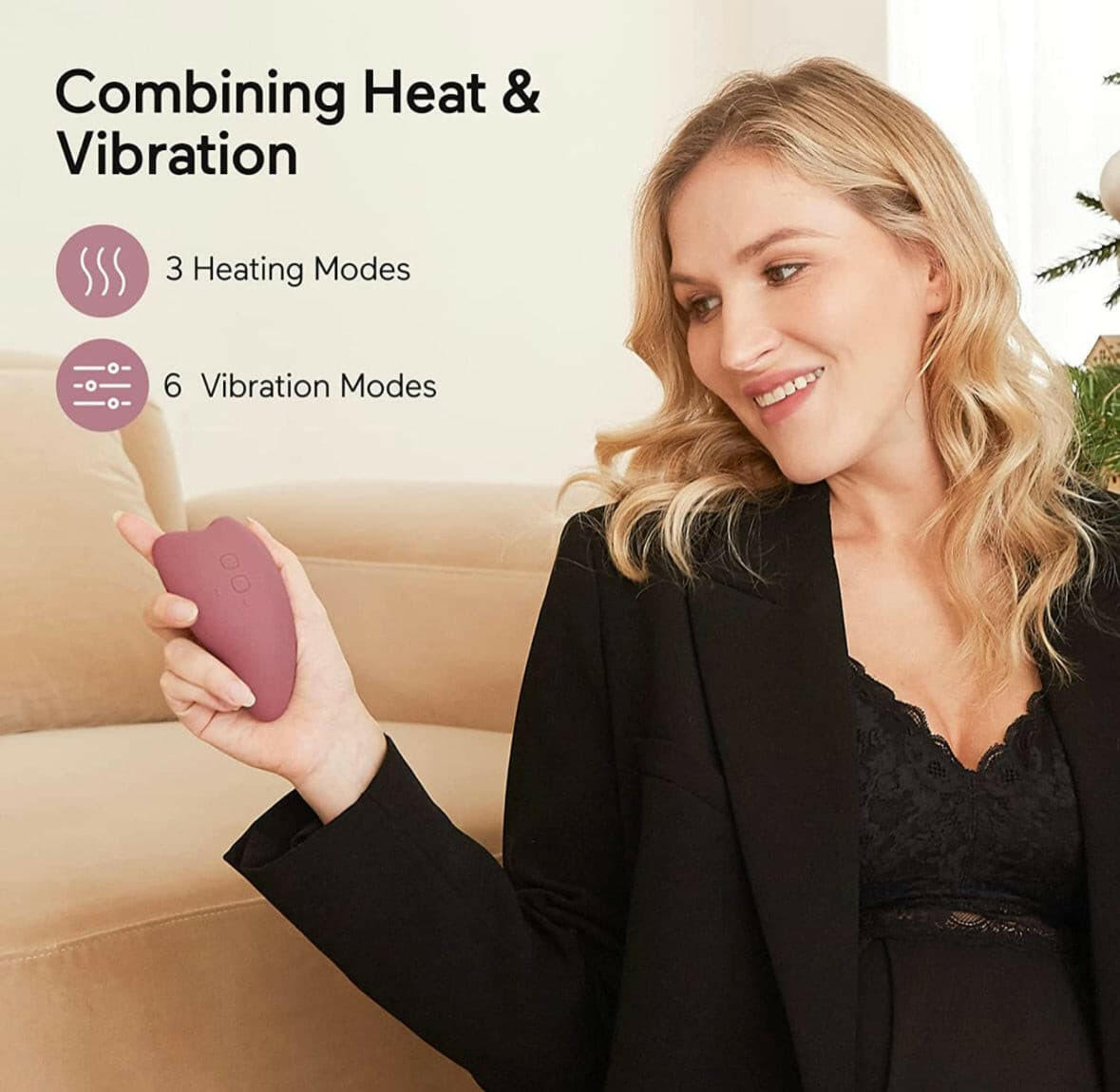 Momcozy Warming Lactation Massager 2-in-1, Soft Breast Massager for Breastfeeding, Heat + Vibration Adjustable for Clogged Ducts, Improve Milk Flow.