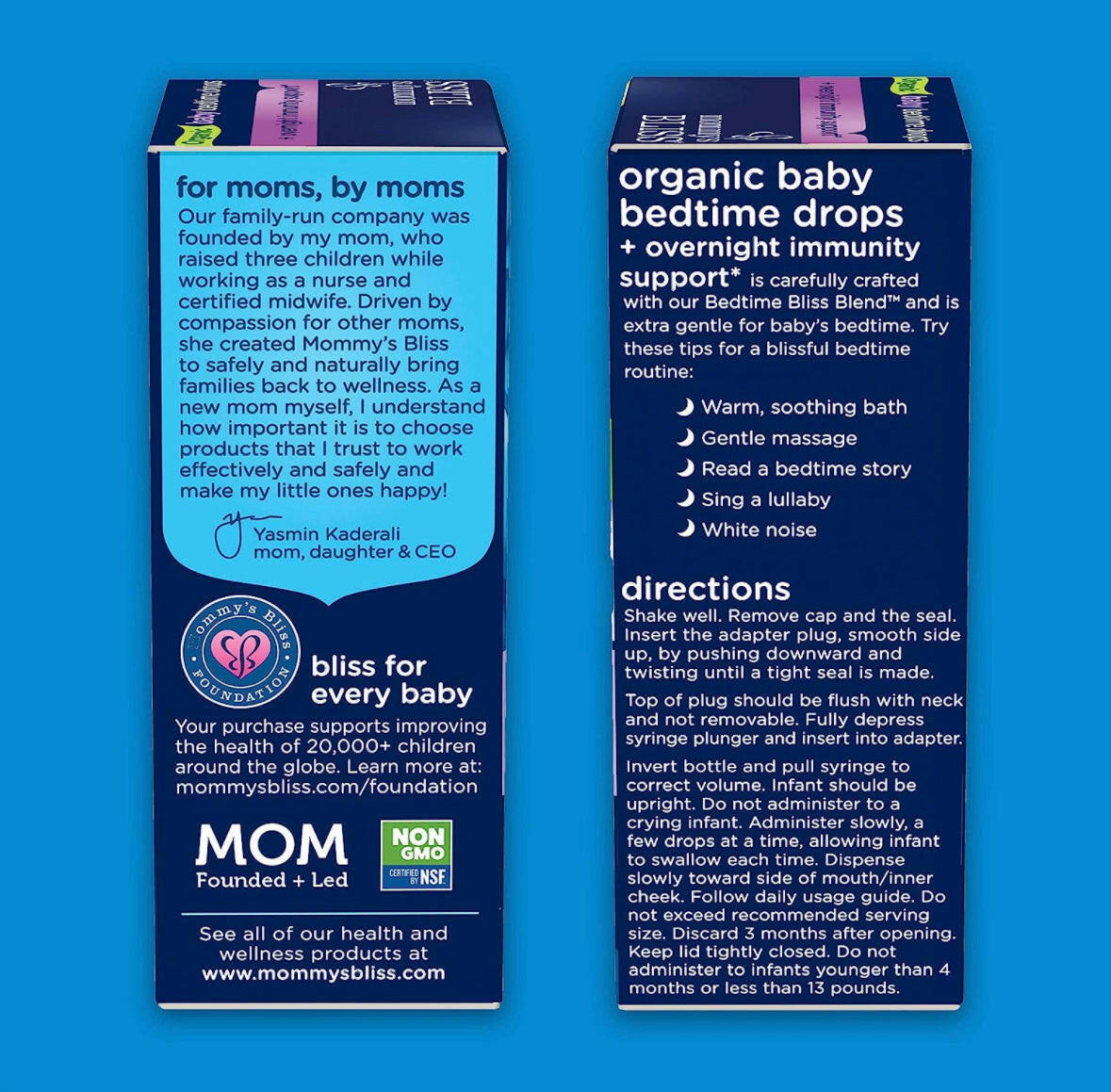 Mommy's Bliss Organic Baby Bedtime Drops + Overnight Immunity Support Promotes Restful Night, Melatonin Free, Age 4 Month+, 2 Fl Oz.