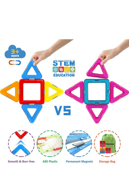 Upgraded Magnetic Blocks Tough Tiles STEM Toys for 3+ Year.