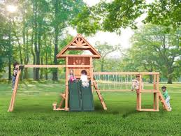 Mountpeak Double Decker Everest Swing Set & Playhouse With Wooden Roof