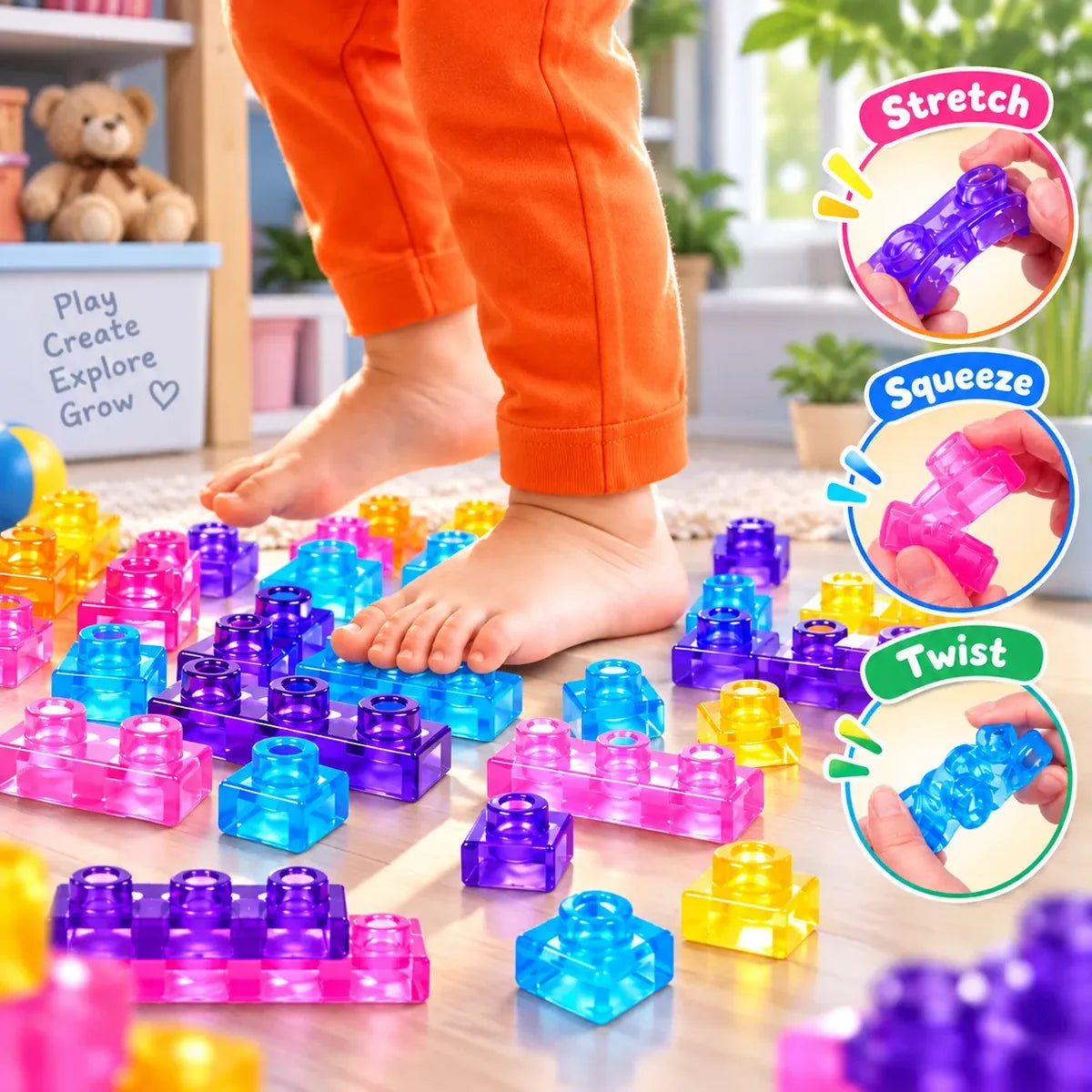 iM Master - Transparent Jelly Sensory Building Blocks Set - 40 Pieces