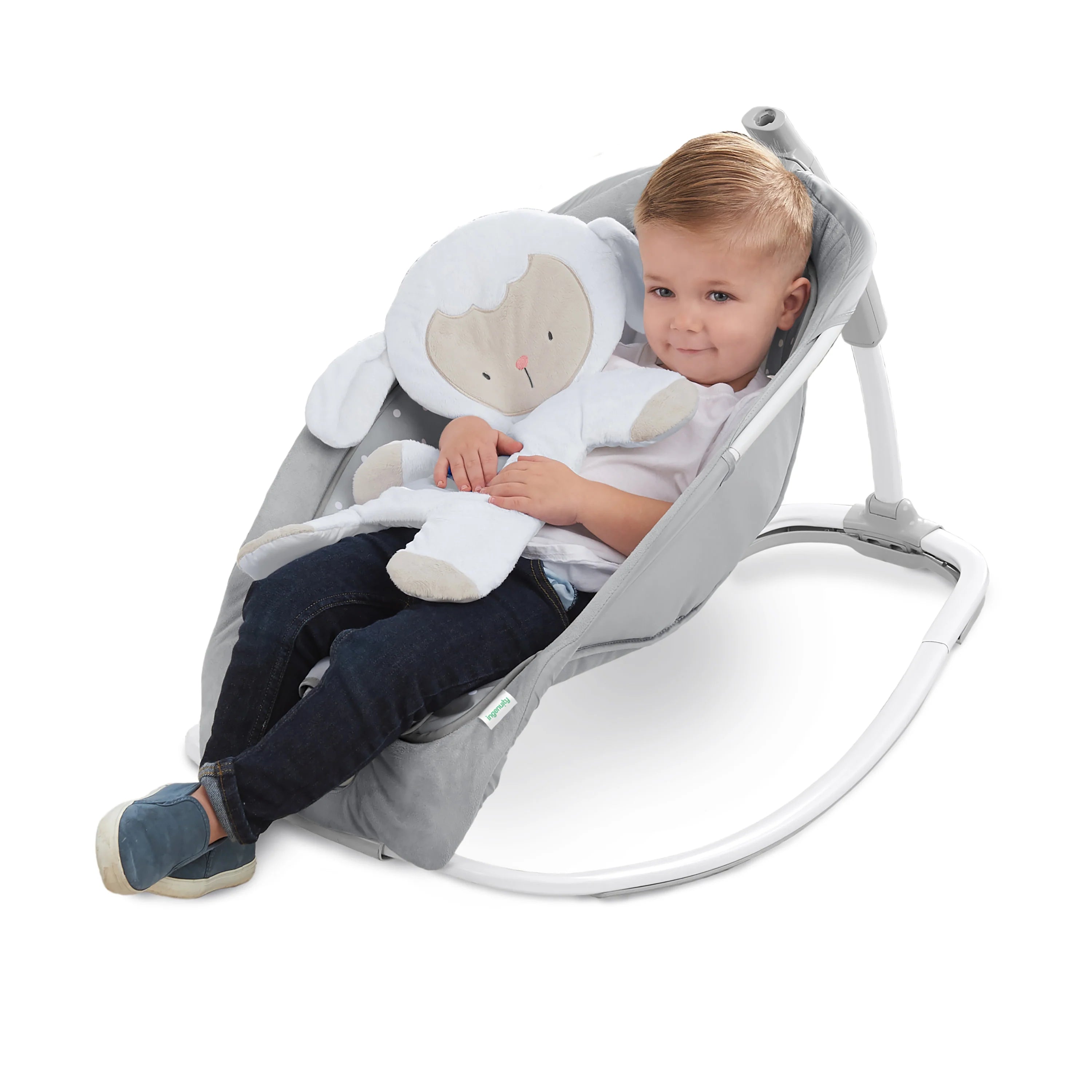 Ingenuity 2 In 1 Cuddle Lamb Rocker and Bouncer