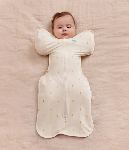 Love To Dream Swaddle UP Stretch Cotton Bamboo (Lemon Cream, 0-3 Months, Small)