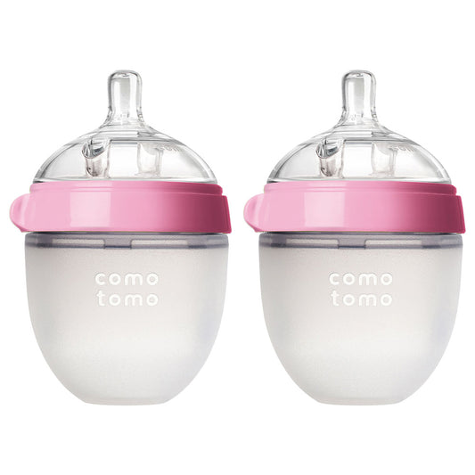 Comotomo Natural Feel Baby Bottle Double Pack (Pink, 150ml)