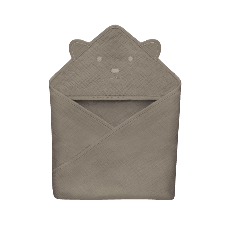 Lionelo Muslin Hooded Towel (Beige Cappuccino)