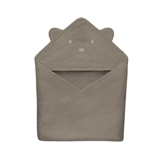 Lionelo Muslin Hooded Towel (Beige Cappuccino)