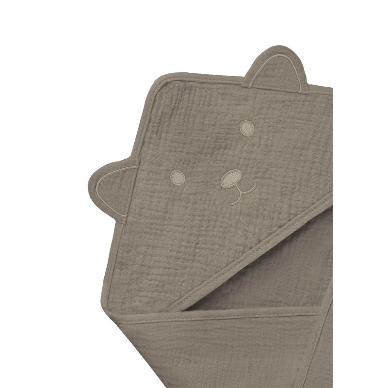 Lionelo Muslin Hooded Towel (Beige Cappuccino)