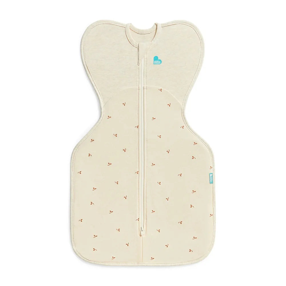 Love To Dream Swaddle Up 1.5T Stretch Cotton (Fleece Twigs, Oatmeal 0 Month, Newborn)