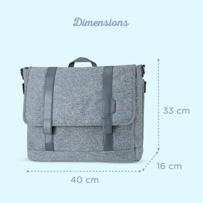 Little Story Dad's Diaper Bag With Changing Mat & Stroller Straps (Grey)