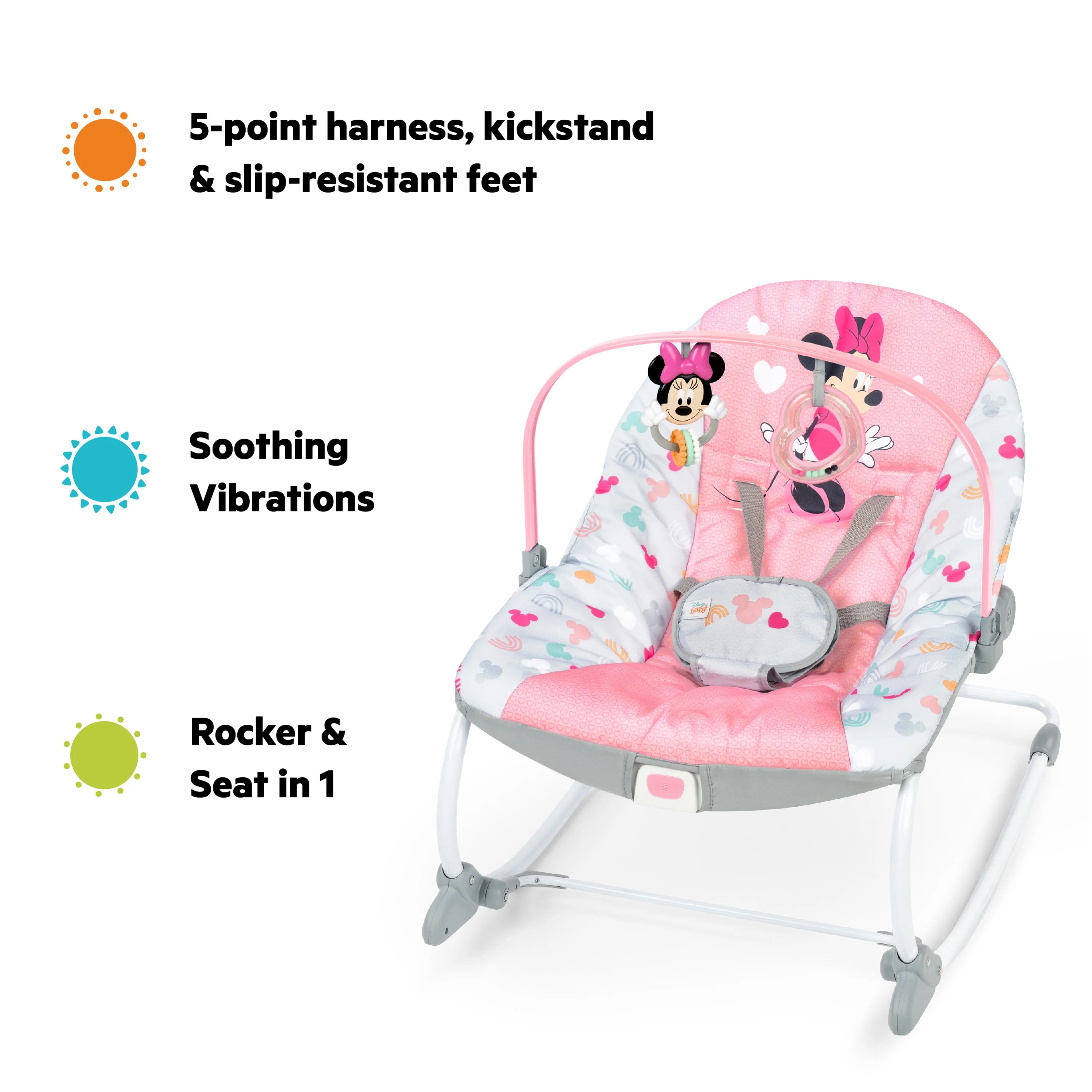 Bright Starts Bright Starts Minnie Mouse Forever Bestiet Infant To Toddler Rocker