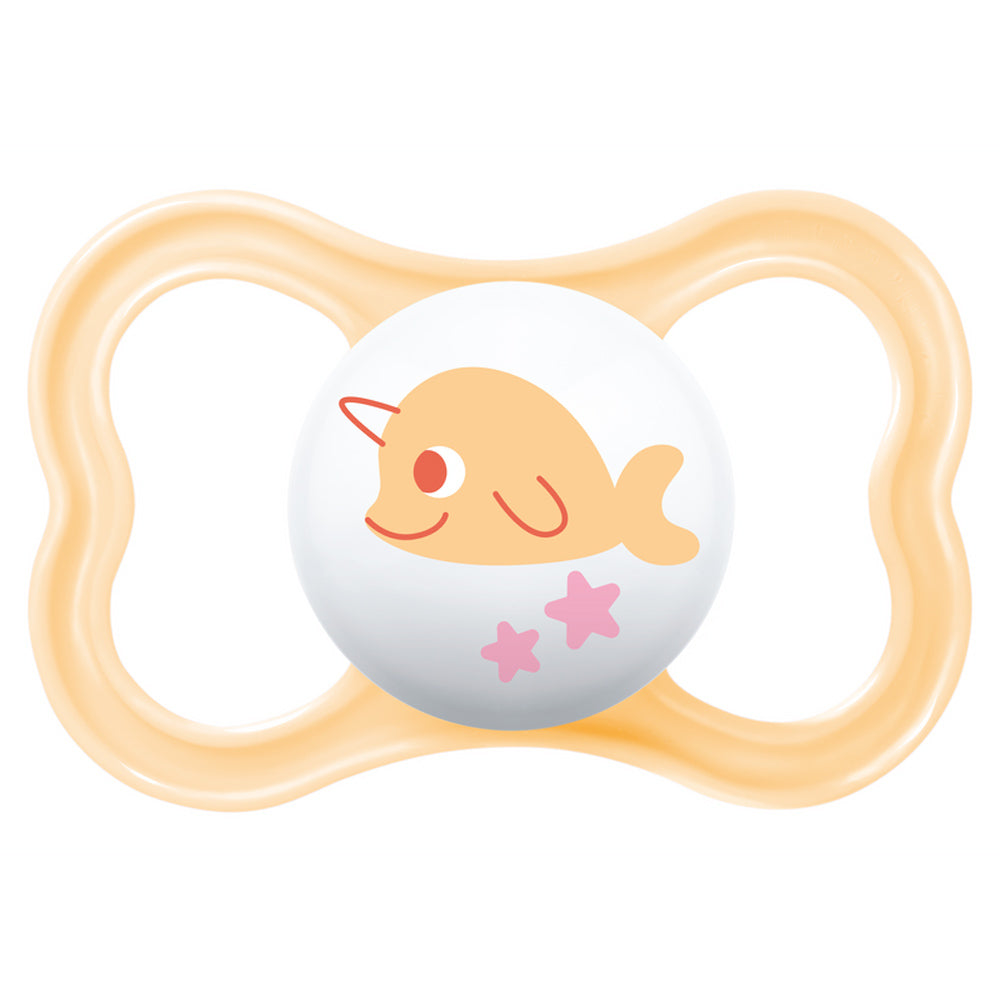 لهاية مام بيبي سوبريم من السيليكون بنقشة الحياة البحرية - عبوة من 2 (6 أشهر+)