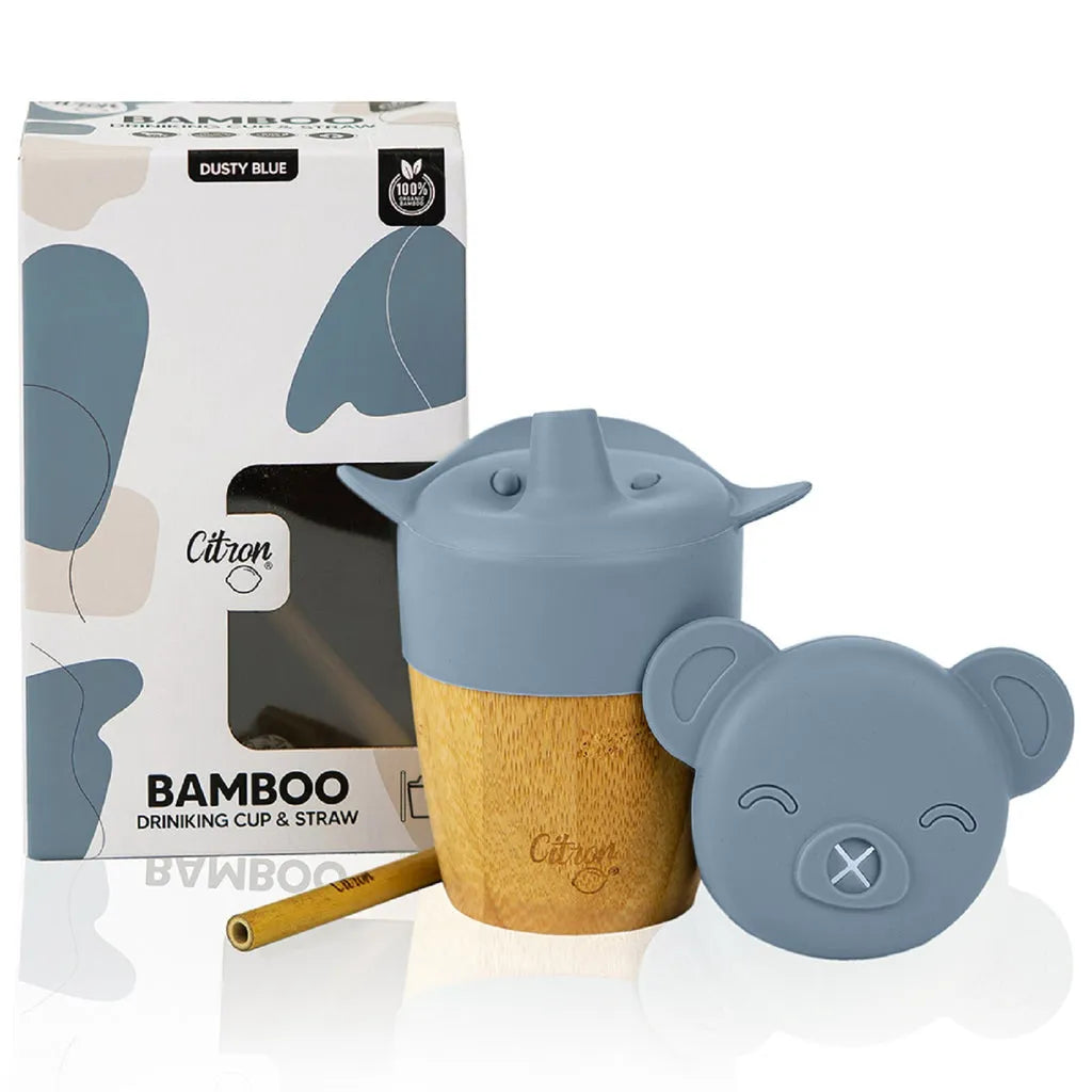Citron Organic Bamboo Cup With Straw & Lid