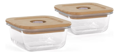 Miniland Eco Square Pack To Go With Thermal Bag and Glass Containers (Chick)