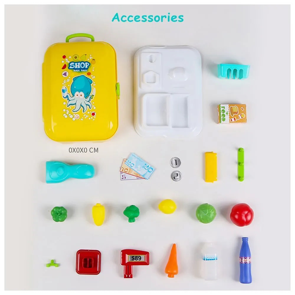 Little Story Shop Keeper Set Box Backpack (Yellow, 21 Pcs)