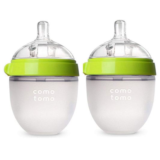 Comotomo Natural Feel Baby Bottle Double Pack (Green, 150ml)