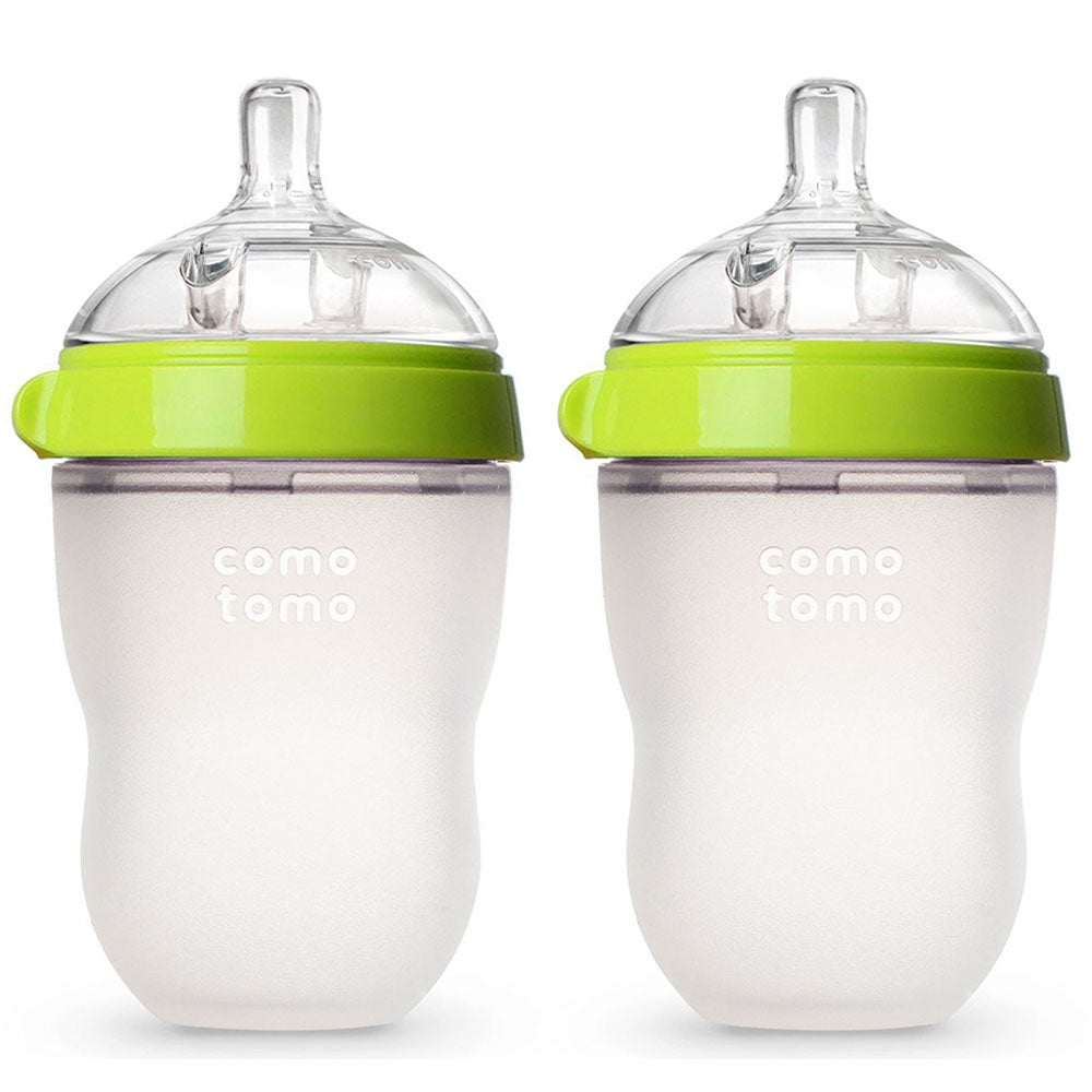 Comotomo Natural Feel Baby Bottle Double Pack (Green, 250ml)