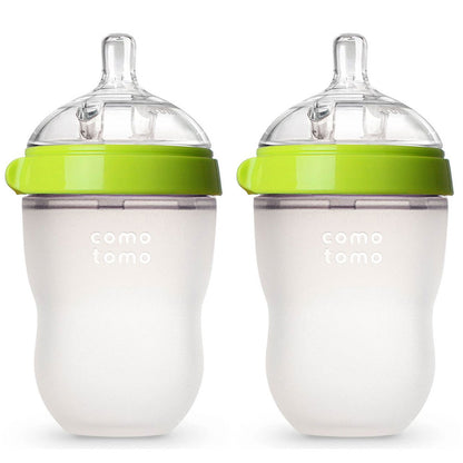 Comotomo Natural Feel Baby Bottle Double Pack (Green, 250ml)
