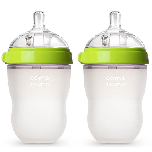 Comotomo Natural Feel Baby Bottle Double Pack (Green, 250ml)