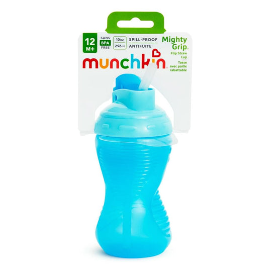 Munchkin Mighty Grip Straw Cup (Blue, 10oz, 12months+)
