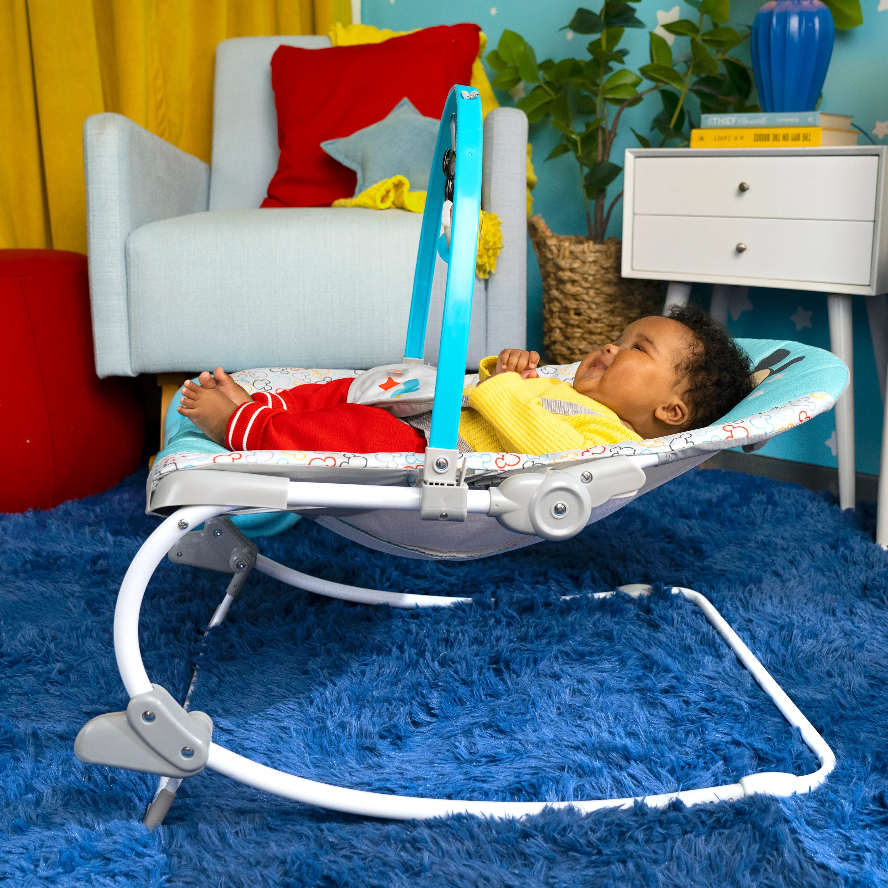 Bright Starts Mickey Mouse Original Besties Infant to Toddler Rocker