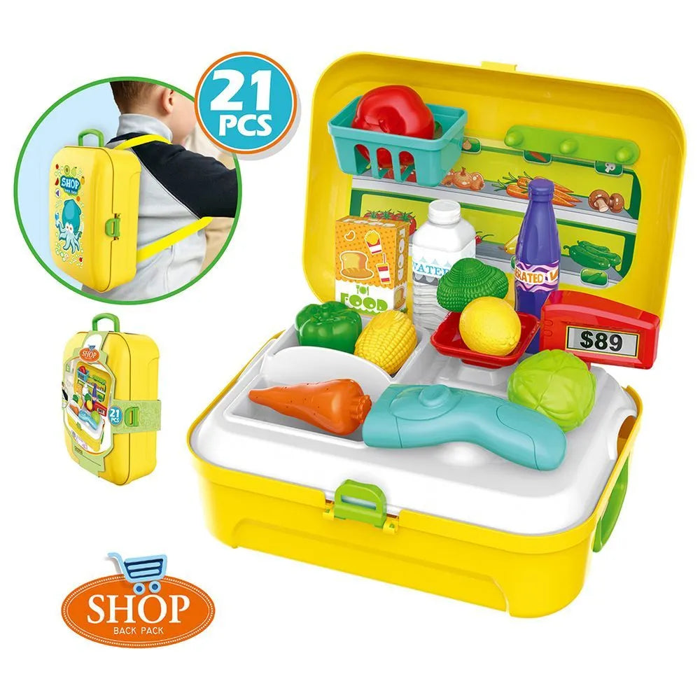 Little Story Shop Keeper Set Box Backpack (Yellow, 21 Pcs)