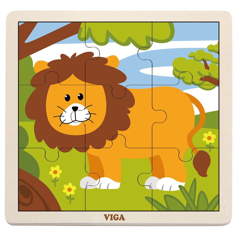 Viga Wooden Puzzle (Lion, 9pcs)