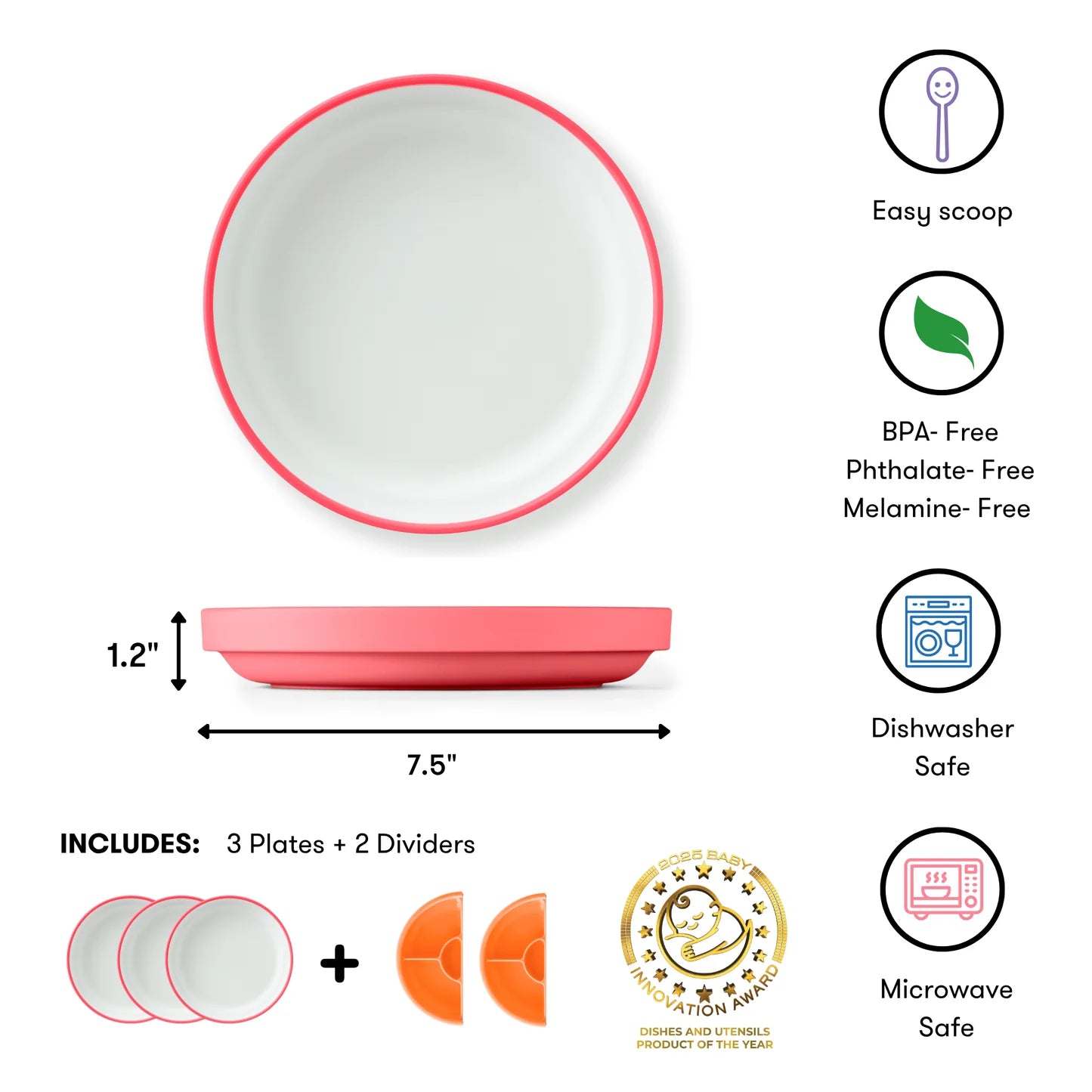 Omielife Omie Easy Scoop Plate Set (19cm)