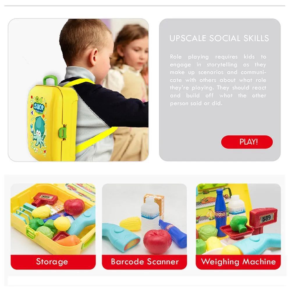 Little Story Shop Keeper Set Box Backpack (Yellow, 21 Pcs)