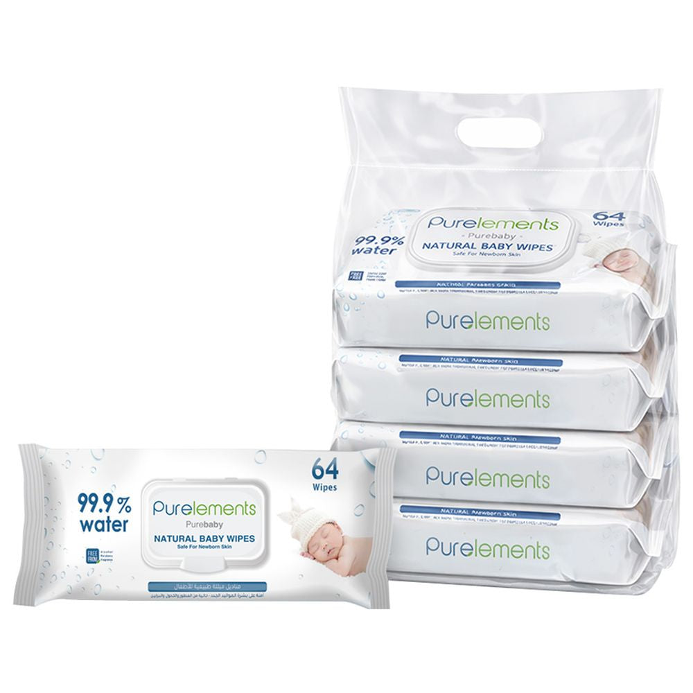 Purelements 99.9% Water Wipes For Sensitive Skin - Pack Of 4