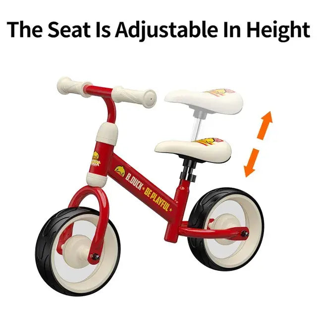 B.Duck - Kids Balance Bike with Adjustable Saddle & Anti-Slip Handles - Dark Red