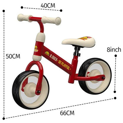 B.Duck - Kids Balance Bike with Adjustable Saddle & Anti-Slip Handles - Dark Red
