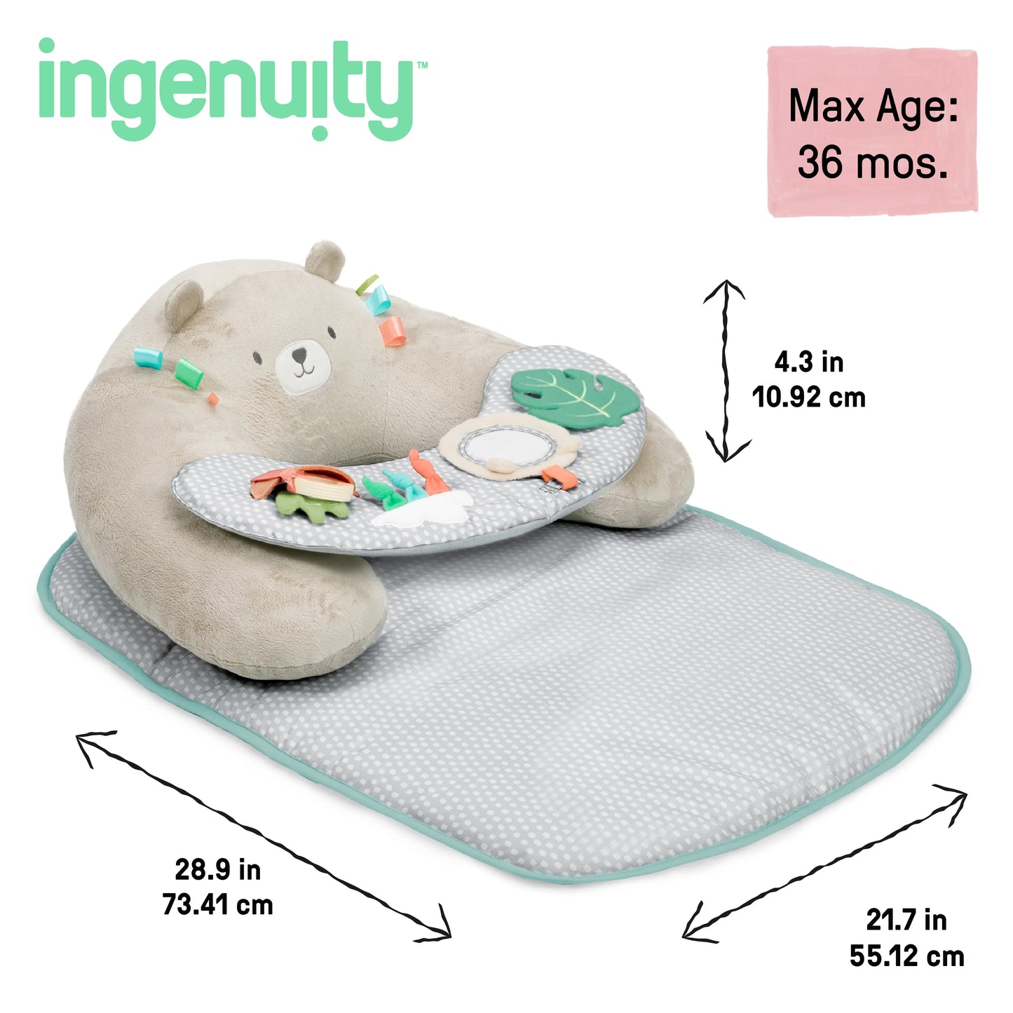 Ingenuity دعامة مريحة 4 في 1 لتعليم الجلوس وبساط أنشطة