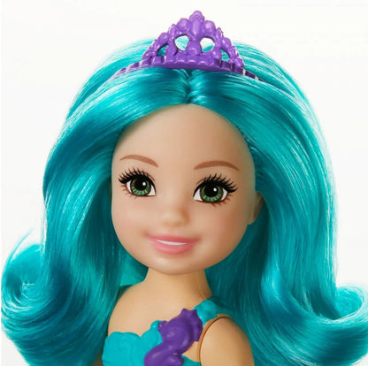 Barbie Dreamtopia Chelsea Teal Mermaid Doll – 6.5 Inch