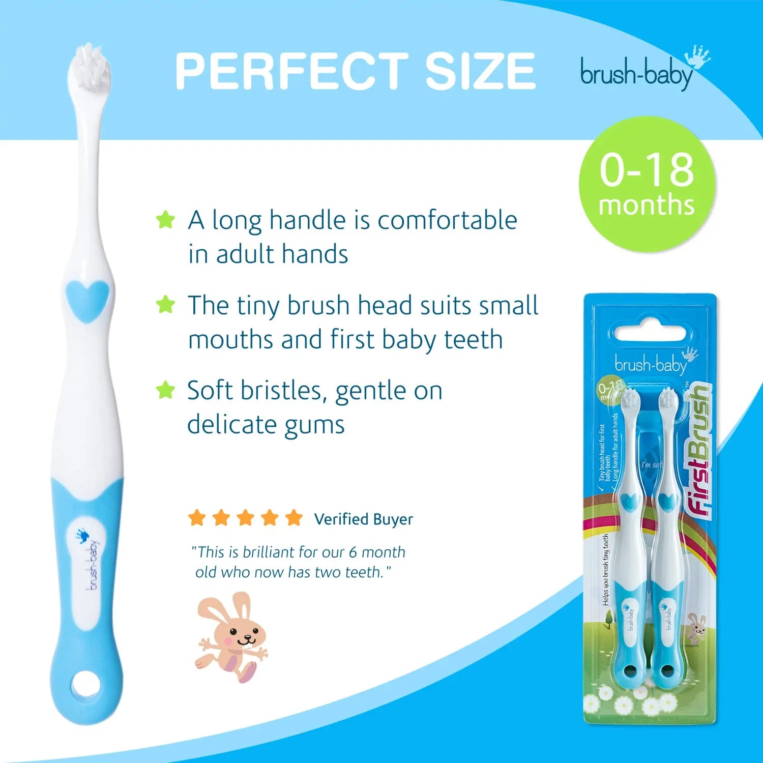 Brush-Baby First Brush - Pack of 2 (0-18 Months +)
