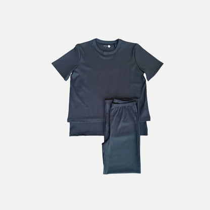 Become a Mom Cherry Stripe Suit (Dark Charcoal, XXL)