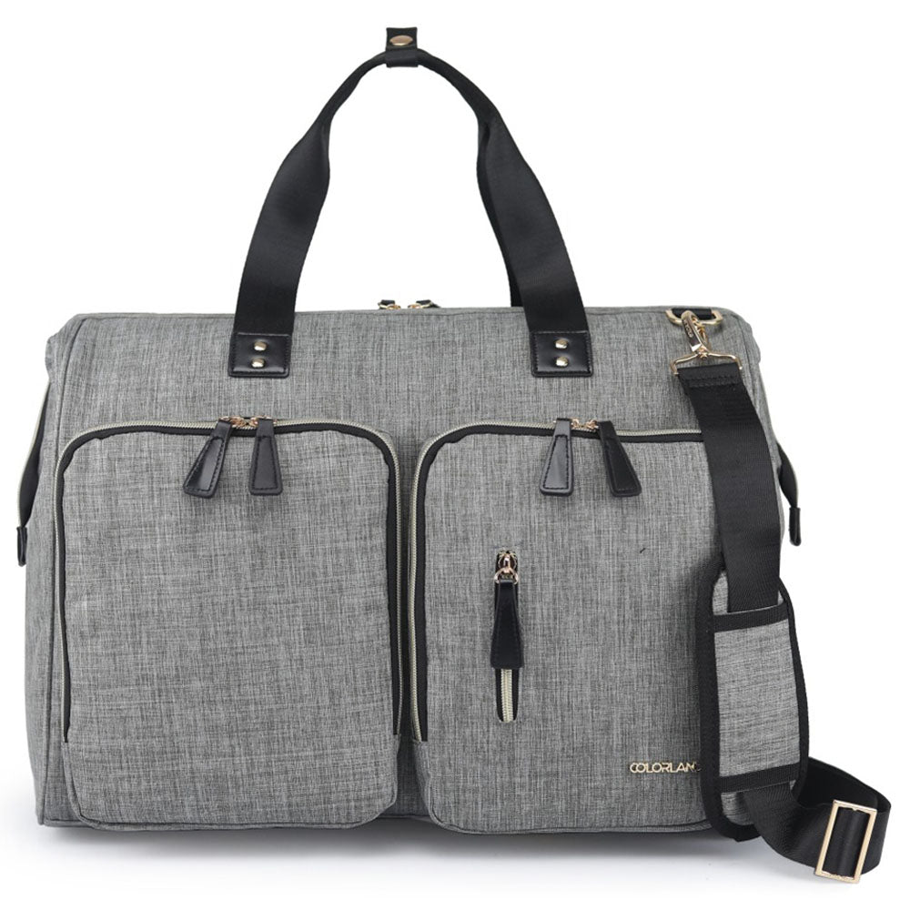 Little Story Gabrielle Mom Dad Travel Diaper Bag With Diaper Changing Mat (XL, Grey)