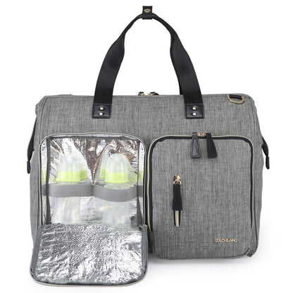 Little Story Gabrielle Mom Dad Travel Diaper Bag With Diaper Changing Mat (XL, Grey)