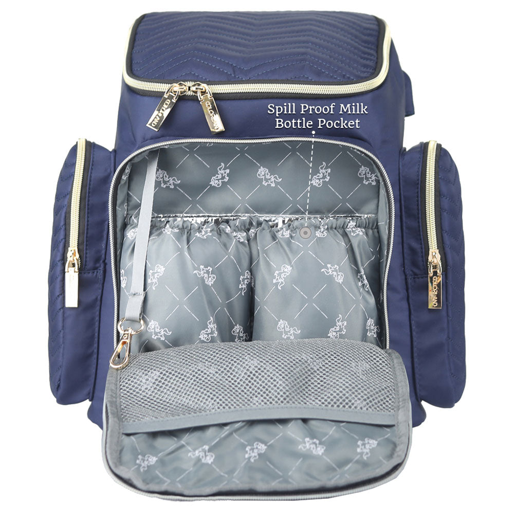 Little Story Georgia Diaper Bag With Changing Pad & Stroller Hooks