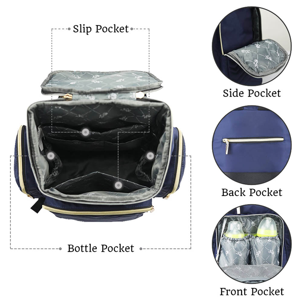 Little Story Georgia Diaper Bag With Changing Pad & Stroller Hooks