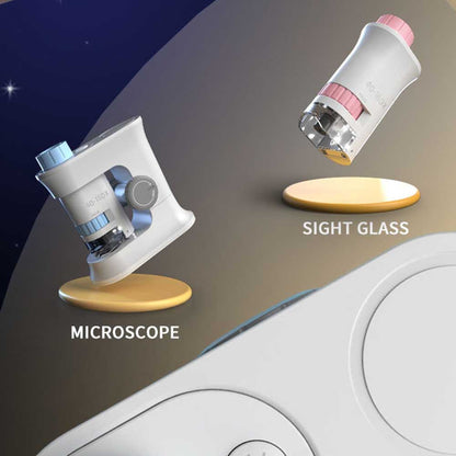 Little Story Scientific Portable Optical Microscope Toy Stem Series (40-160X Zoom, Blue)