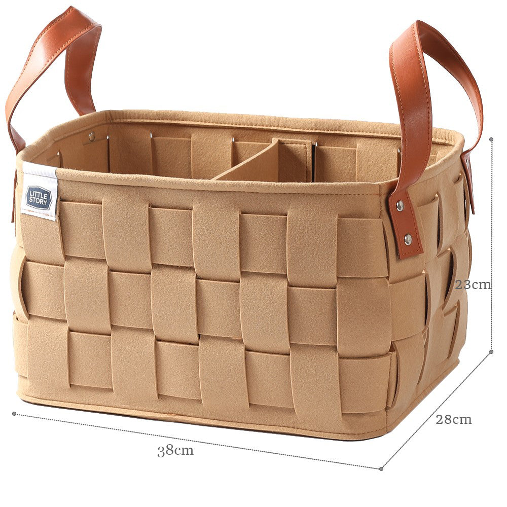 Little Story Multi-Purpose/Laundry Caddy Basket Felt (Khaki)