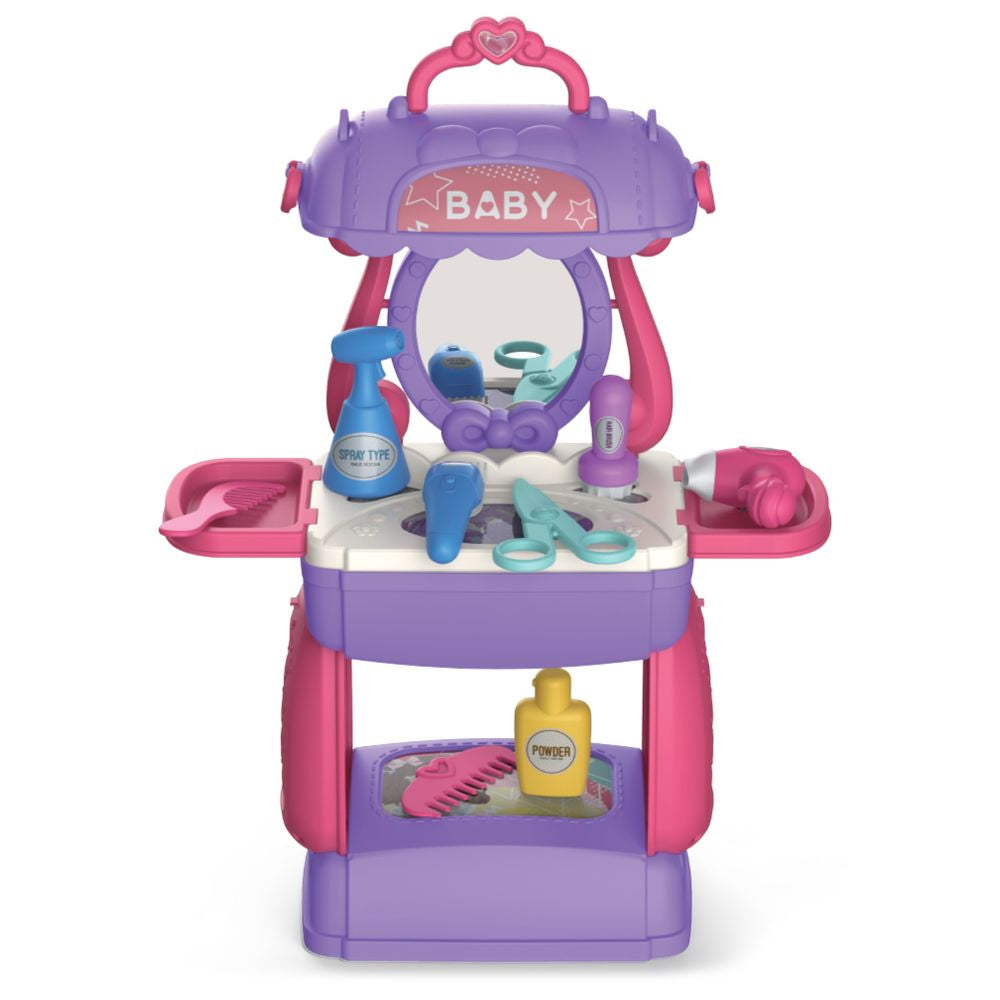 Little Story Role Play Beautician Toy Set Satchel (21 Pcs, Purple)