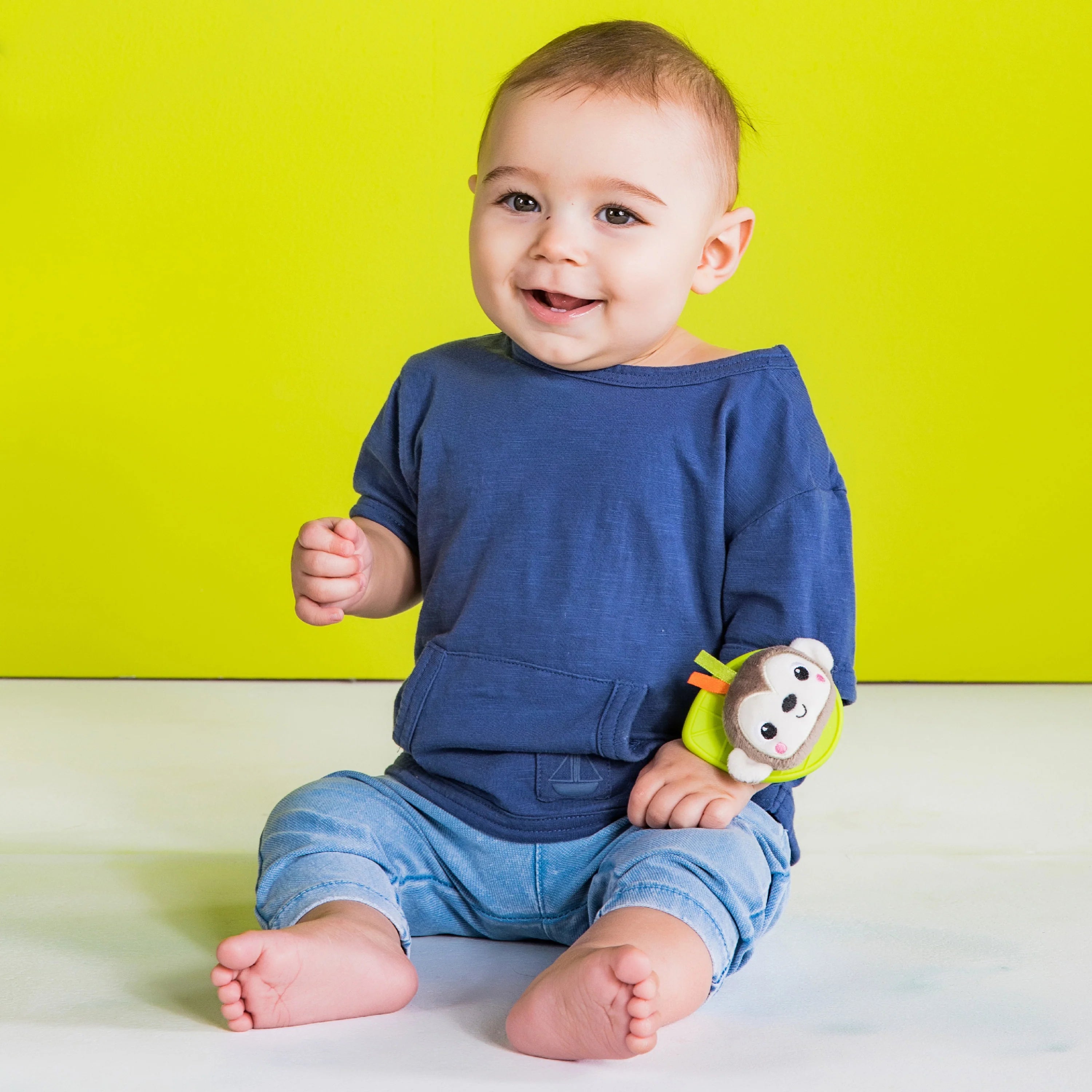 Bright Starts Rattle & Teethe Wrist Pals Toy (Monkey & Elephant)