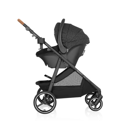 Evenflo Shyft Intuiti Travel System with Revolve180 LiteMax NXT Rotating Infant Car Seat (Black Shale)