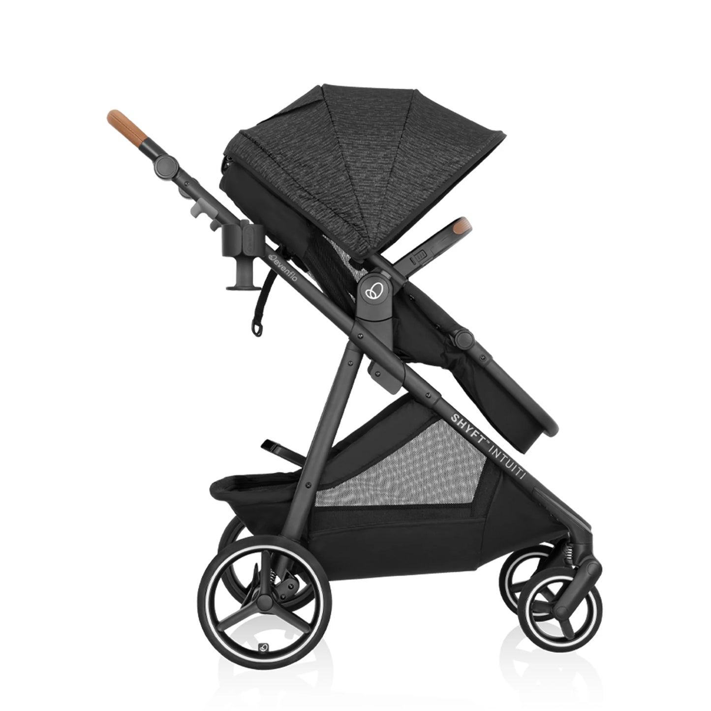 Evenflo Shyft Intuiti Travel System with Revolve180 LiteMax NXT Rotating Infant Car Seat (Black Shale)