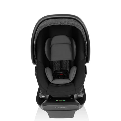 Evenflo Shyft Intuiti Travel System with Revolve180 LiteMax NXT Rotating Infant Car Seat (Black Shale)