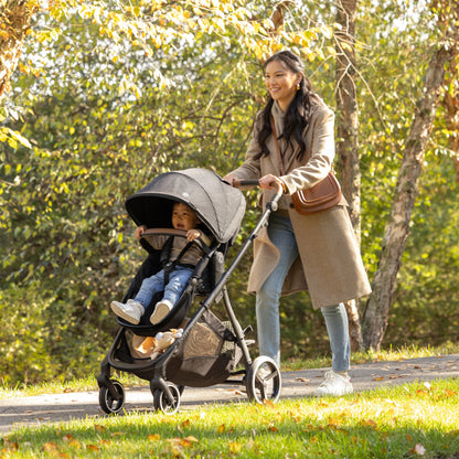 Evenflo Shyft Intuiti Travel System with Revolve180 LiteMax NXT Rotating Infant Car Seat (Black Shale)